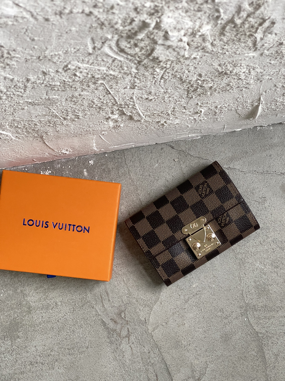 Жіночий гаманець Louis Vuitton коричневий у карту з коробкою міні Луї Віттон, фото 1