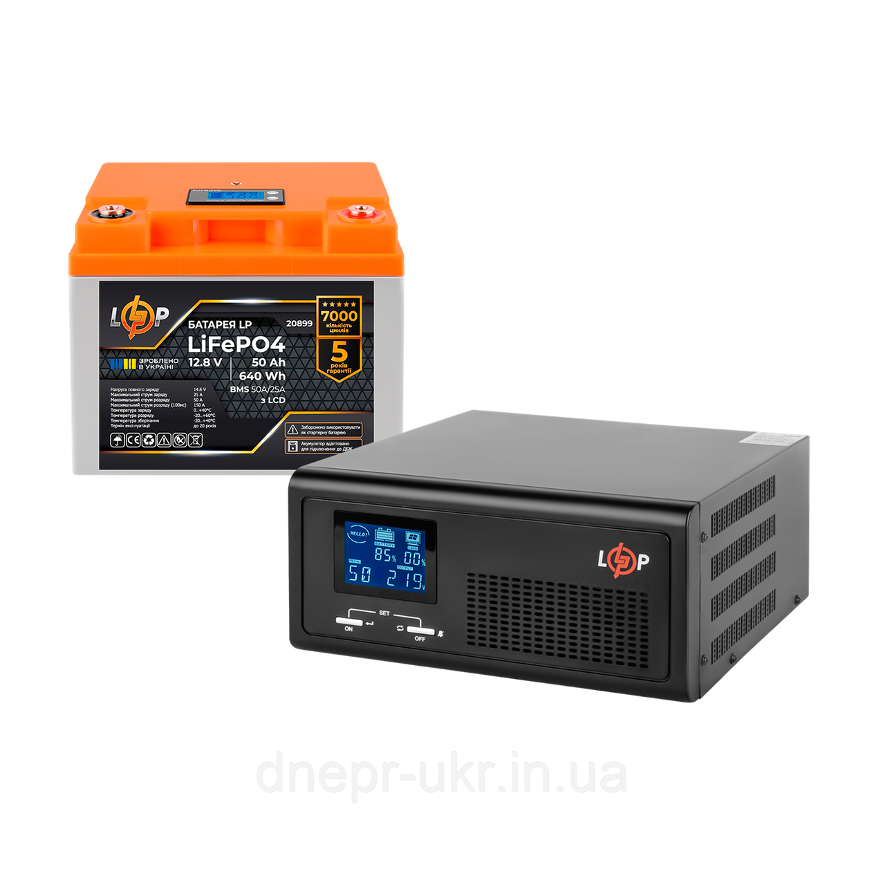 Комплект резервного живлення LP (LogicPower) ДБЖ + літієва (LiFePO4) батарея (UPS B1000+ АКБ LiFePO4 768Wh)