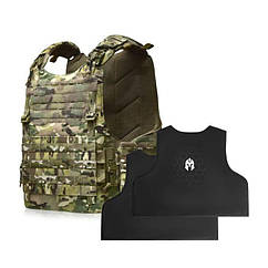 Плитоноска S/M MTF Doom M9 зі збільшеною площею захисту Мультикам + Балістичні пакети 2 класу