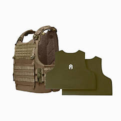 Плитоноска S/M MTF Doom M9 зі збільшеною площею захисту Койот + Балістичні пакети 1 класу