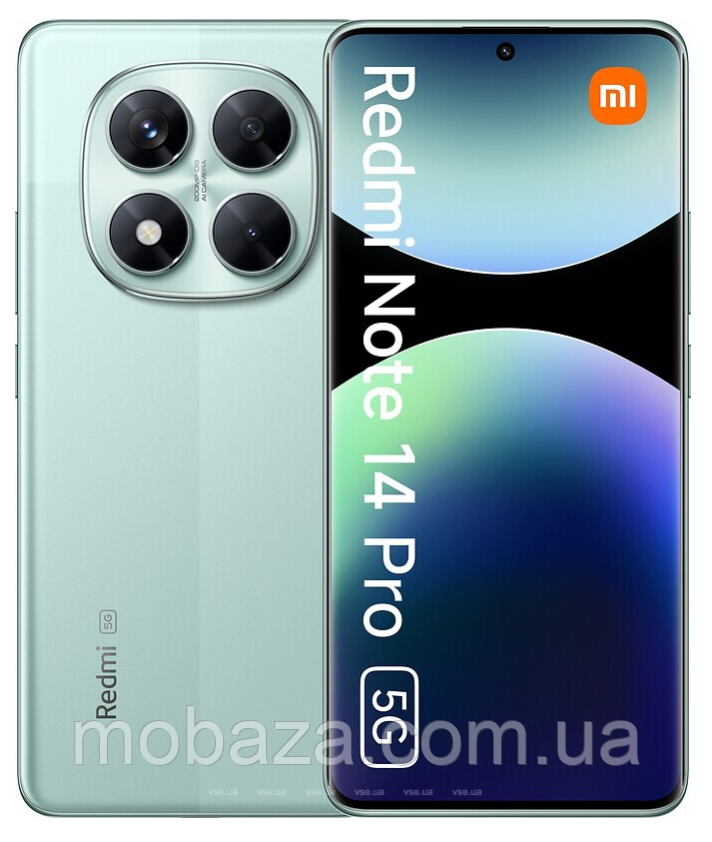 Смартфон Xiaomi Redmi Note 14 Pro 5G 8/256Gb Coral Green (блок живлення 45W)