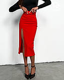 Жіноча спідниця-олівець з розрізом, фото 5