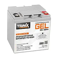 Акумуляторна батарея гелева 12В 26Аг Trinix TGL12V26Ah/20Hr GEL (44-00019), фото 4