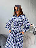 Тепла сукна в клітку з поясом, фото 2