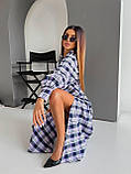 Тепла сукна в клітку з поясом, фото 3