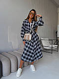 Тепла сукна в клітку з поясом, фото 6