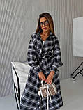 Тепла сукна в клітку з поясом, фото 9