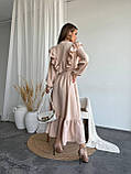 Жіноча довга сукня з рюшами та поясом, фото 10