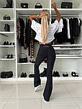 Жіночі штани клеш з стильним поясом, фото 6
