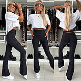 Жіночі штани клеш з стильним поясом, фото 8