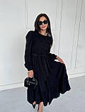 Жіноча вельветова сукня під пояс, фото 2