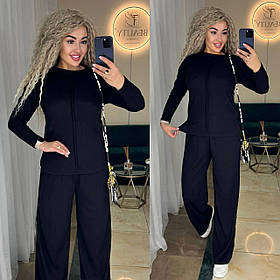 Теплий жіночій брючний костюм з ангори