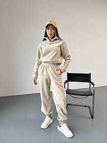 Теплий жіночій флісовий костюмчик