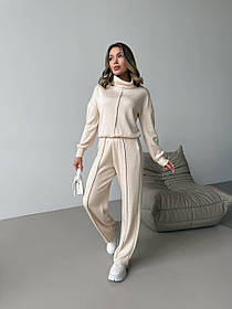 Теплий жіночій однотонний ангоровий костюм