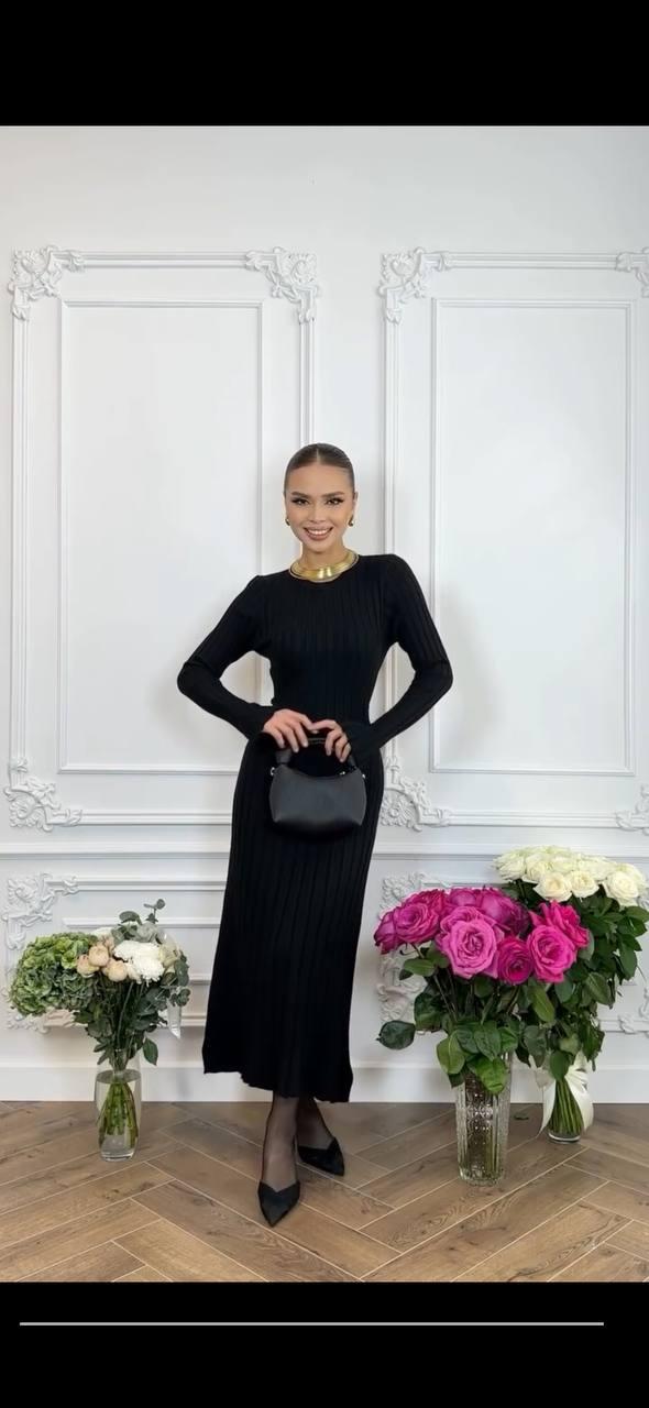 Тепла жіноче плаття з зав'язками на талії, фото 1