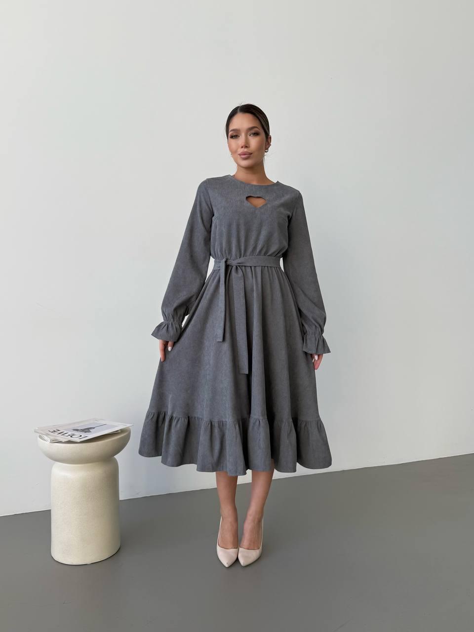 Повсякденна жіноча сукня з вельвету сердечко, фото 1