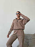 Жіночій повсякденний вельветовий костюм кофта та штани, фото 3