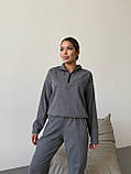 Жіночій повсякденний вельветовий костюм кофта та штани, фото 6