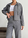 Жіночій вельветовий костюм з кишенями на блискавці, фото 7