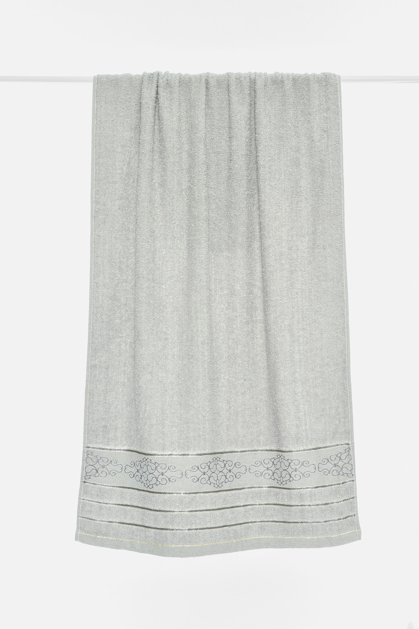 Рушник банний махровий сірого кольору 196531P, фото 1