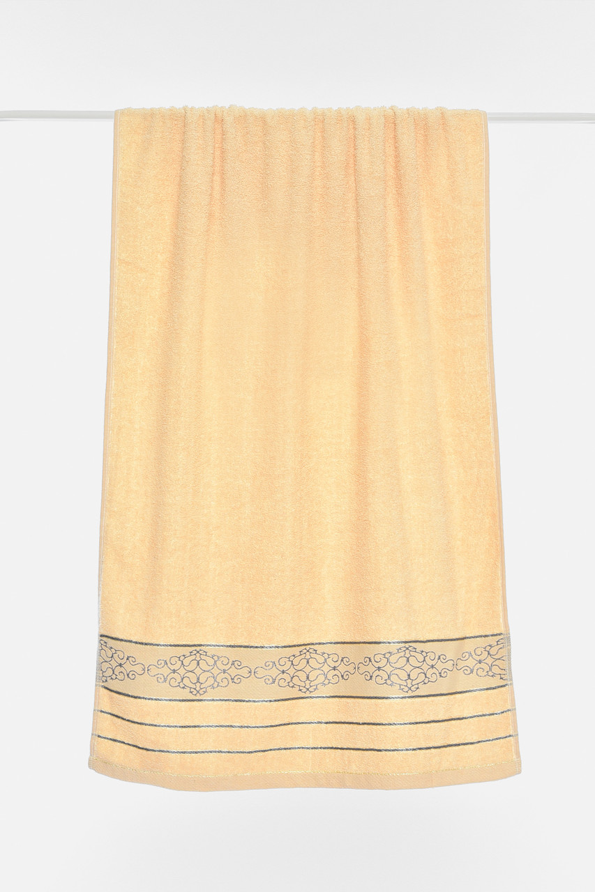 Рушник банний махровий світло-бежевого кольору 196533P, фото 1