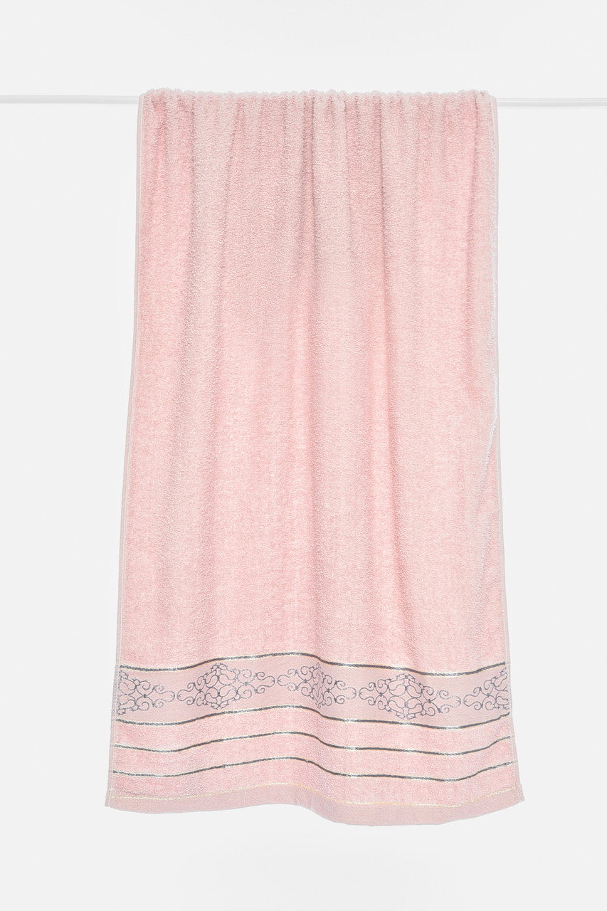 Рушник банний махровий світло-рожевого кольору 196534P, фото 1
