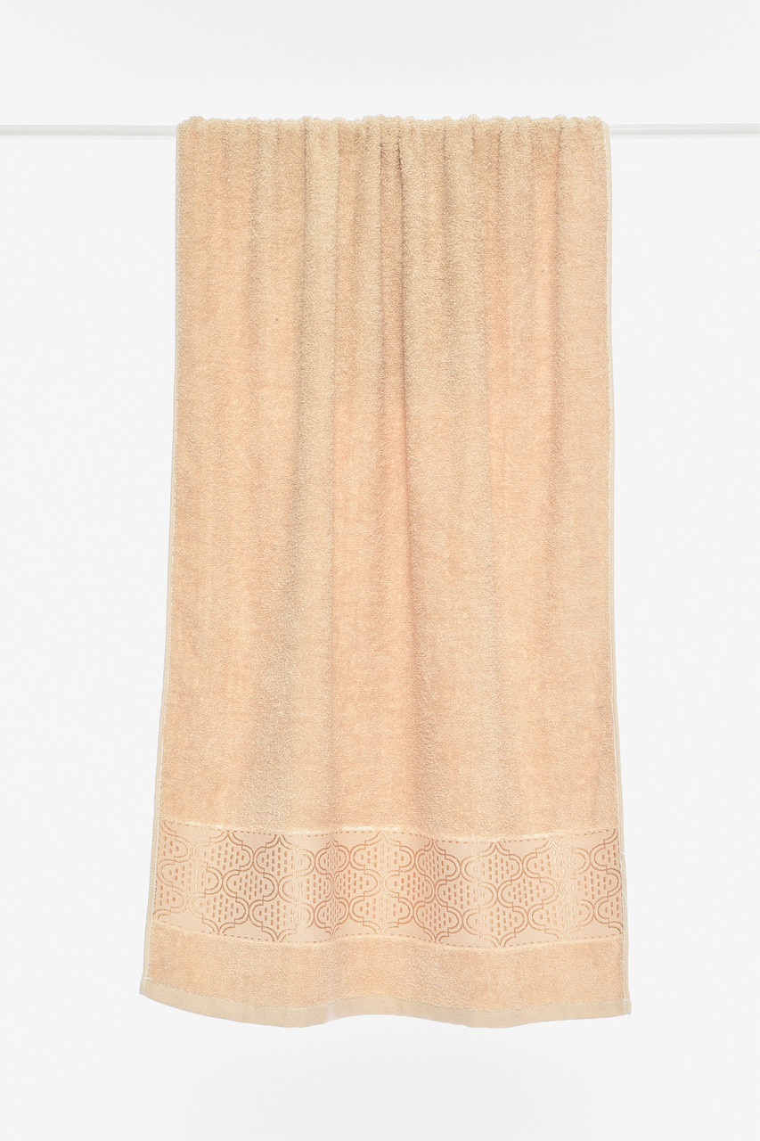 Рушник банний махровий світло-бежевого кольору 196539P, фото 1