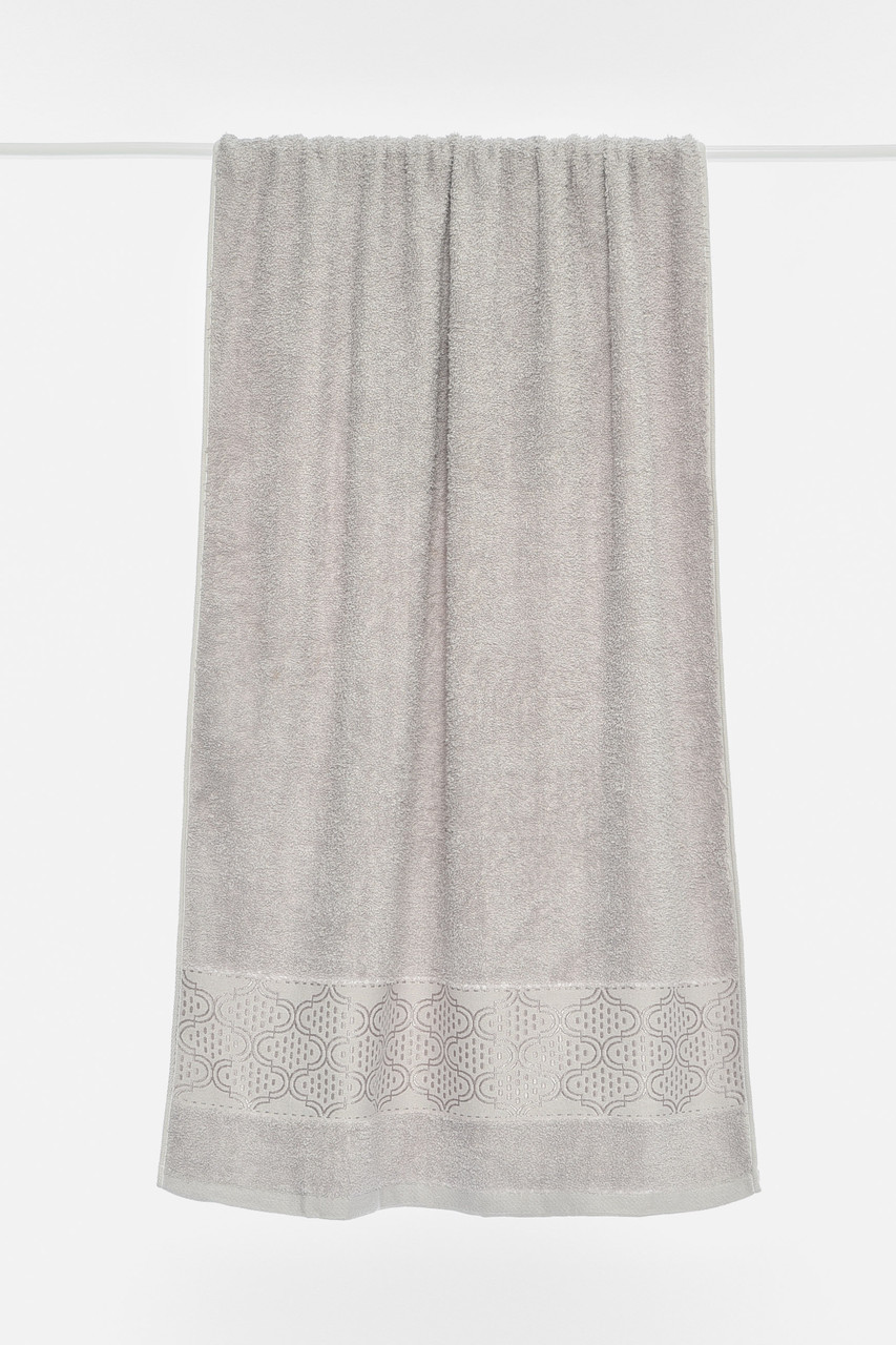 Рушник банний махровий сірого кольору 196541P, фото 1