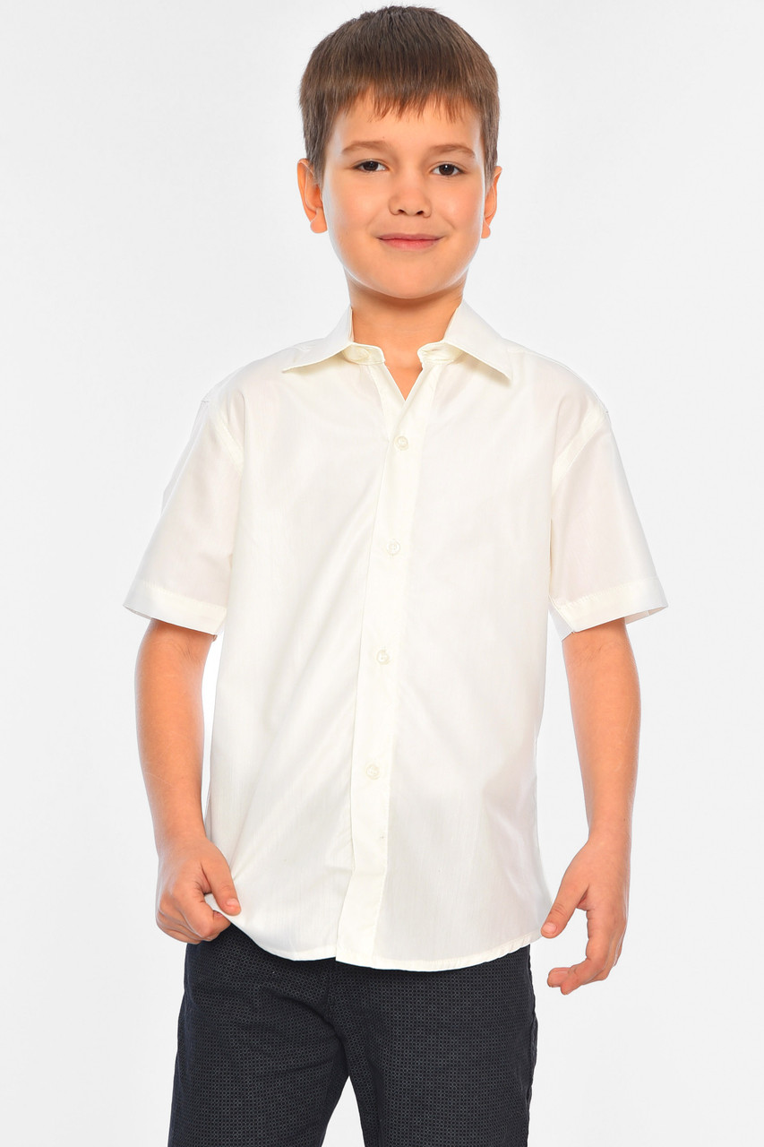 Рубашка детская мальчик молочная 148647P - фото 1 - id-p1978811385