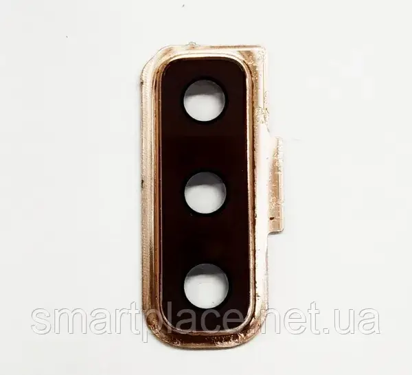 Скло камери Samsung Galaxy A7 2018 SM-A750F з рамкою Gold (Оригінал з розбору) (Восстановлен), фото 1