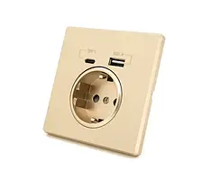 Розетка Voltronic Socket Gold Input: AC:110-250V / 16A, Type-C / USB-виходи