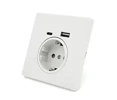 Розетка Voltronic Socket White Input: AC:110-250V / 16A, Type-C / USB