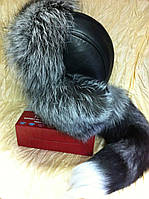 Чоловіча вушка з натуральної шкіри та чорнобурки з відстібним хвостом