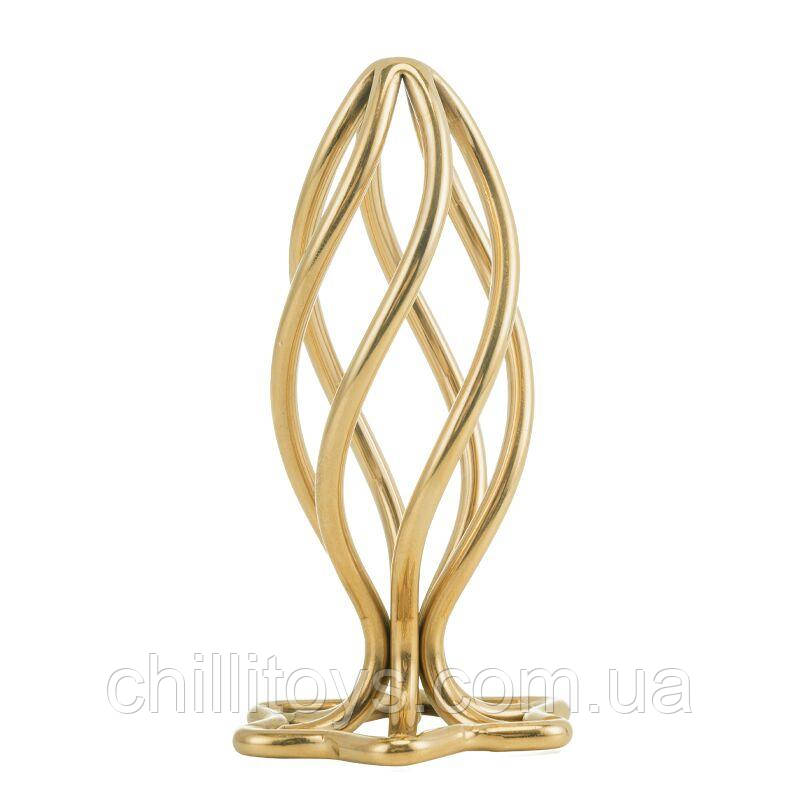 Анальна пробка LOCKINK SEVANDA Hollow Spiral Golden Metal Anal Plug - M size