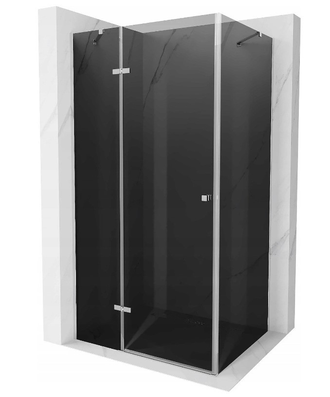 Душова кабіна MEXEN ROMA GRAPHITE CHROME 90х90х190 см без піддону тоноване скло розпашні двері