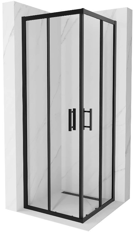 Душова кабіна MEXEN RIO BLACK 70х70х190 см без піддону прозоре скло розсувні двері