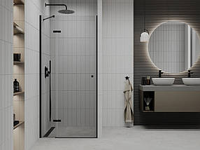 Душові двері MEXEN ROMA 80 BLACK 190х80 см чорні розпашні скло прозоре, фото 4