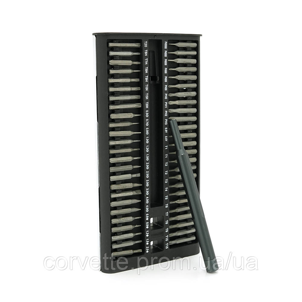 Набір викрутка двостороння біти 102-in-1 довжина тримача 115мм біти S2 магнітні алюміній Box corvette - фото 1 - id-p2484183177