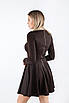 Плаття міні декороване ґудзиками коричневе 83442 (2000000141510), фото 5