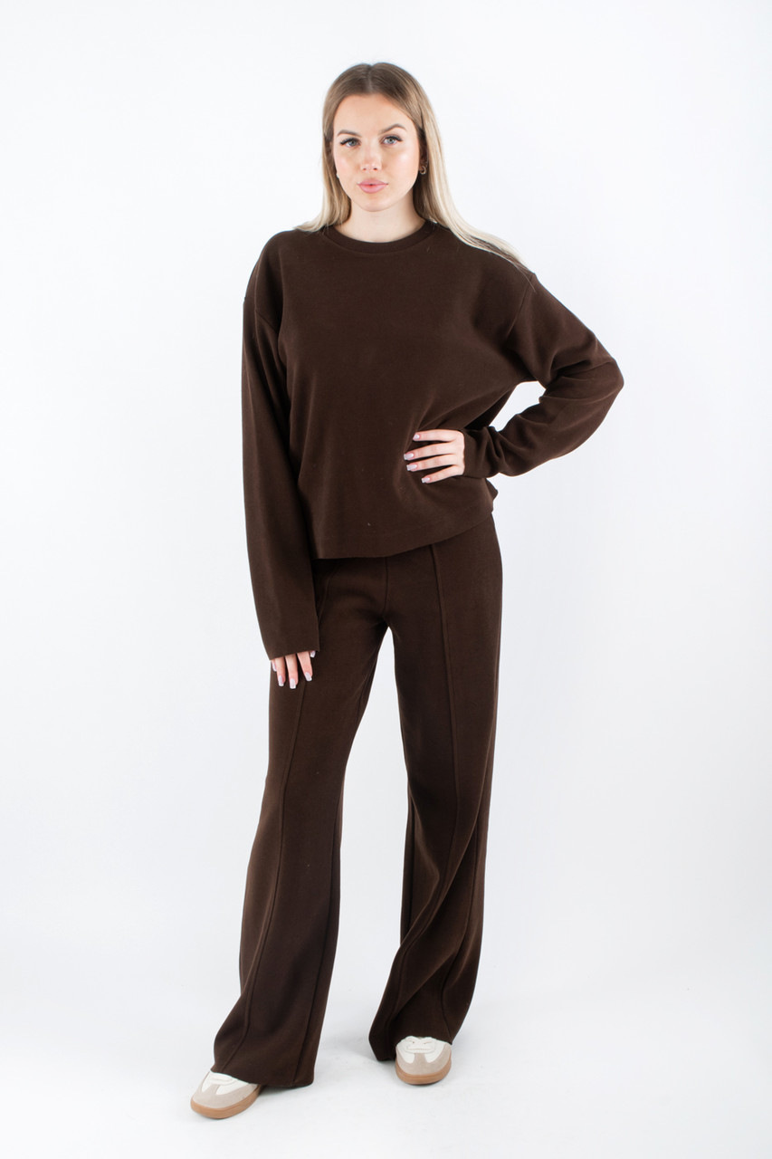 Костюм зі штанами та светром коричневий 16488 (2000000141633), фото 1