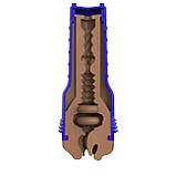 Мастурбатор-ротик Fleshlight Boost Blow Medium Dark Flesh, плаваючі кільця Turbo Tech, фото 7