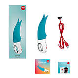 Вібратор для клітора Fun Factory VOLTA petrol, гнучкий подвійний кінчик, фото 6