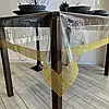 Силіконова прямокутна скатертина з золотим камінням cristal 120 на 150, фото 3
