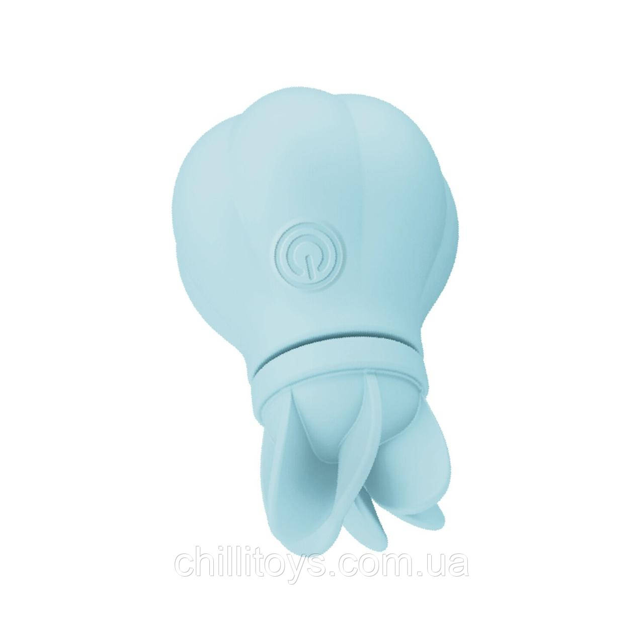 Вібратор Adrien Lastic Caress Blue з насадками для стимуляції ерогенних зон, які обертаються., фото 1