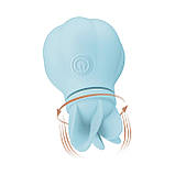 Вібратор Adrien Lastic Caress Blue з насадками для стимуляції ерогенних зон, які обертаються., фото 2