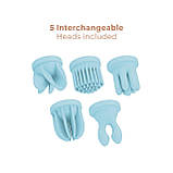 Вібратор Adrien Lastic Caress Blue з насадками для стимуляції ерогенних зон, які обертаються., фото 3