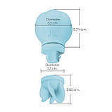 Вібратор Adrien Lastic Caress Blue з насадками для стимуляції ерогенних зон, які обертаються., фото 5