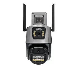 Камера відеоспостереження P11 9533 Wi-Fi 6 mp, на 2 лінзи, чорна YU227