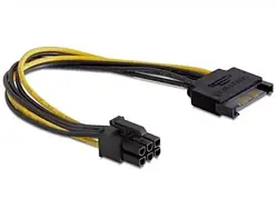 Кабель для компютерних комплектуючих Cablexpert CC-PSU-SATA Black Yellow PCI Express Molex - 6pin, 0.2 м