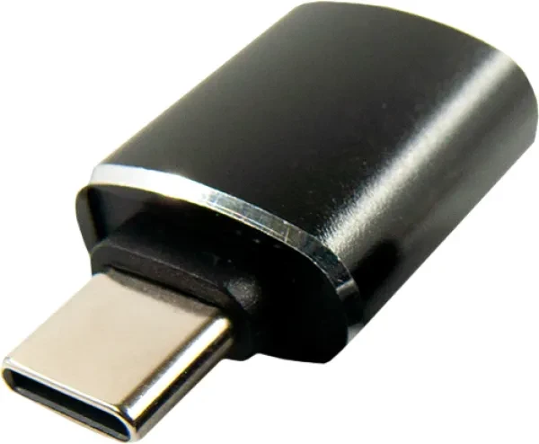 Перехідник DENGOS ADP-018 USB Type C(тато) - USB(мама) Black, фото 1